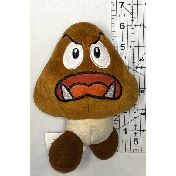 Super Mario Goomba Plush World Of Nintendo Open Mouth Angry Face Jakk Pacific - Picture 5 of 8